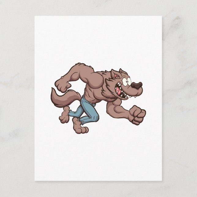 Tarjeta De Recepción Hombre lobo corriendo (Anverso)