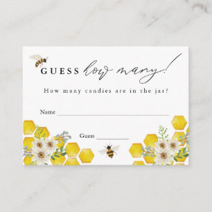 Tarjeta De Recepción Honey Bee and Daisy adivina cuántas cartas de jueg