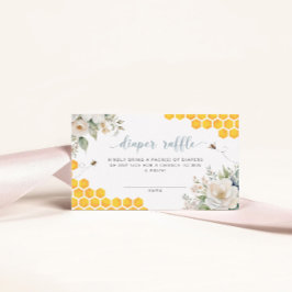 Tarjeta De Recepción Honey Bee Floral Diaper Raffle