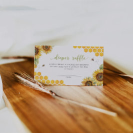 Tarjeta De Recepción Honey Bee Floral Diaper Raffle