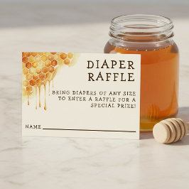 Tarjeta De Recepción Honey Bee Honeycomb Baby Shower Diaper Raffle