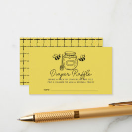 Tarjeta De Recepción Honey Jar & Bees Baby Shower Diaper Raffle Ticket