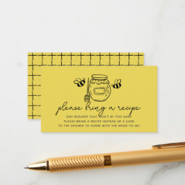 Tarjeta De Recepción Honey Jar & Bees Bridal Shower Recipe Request