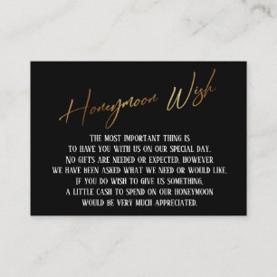 Tarjeta De Recepción Honeymoon Wish Boda moderno de escritura a mano co