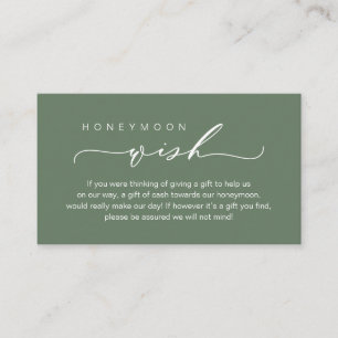 Tarjeta De Recepción Honeymoon Wish, Fondo, Boda Clásico
