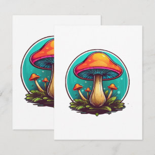 Tarjeta De Recepción Hongos Mágicos de Colores
