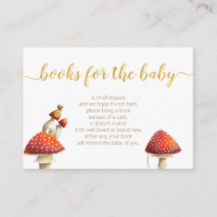 Tarjeta De Recepción Hongos y abejas elegantes, libros de Relieve metal