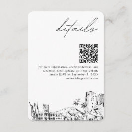 Tarjeta De Recepción Honolulu Boda Detalles modernos Código QR