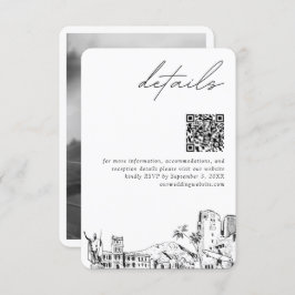 Tarjeta De Recepción Honolulu Boda Detalles modernos Código QR