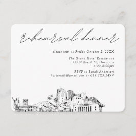 Tarjeta De Recepción Honolulu Boda Elegante Ensayo Cena