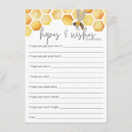 Tarjeta De Recepción Hopes & Wishes Bebe Baby Shower Insert