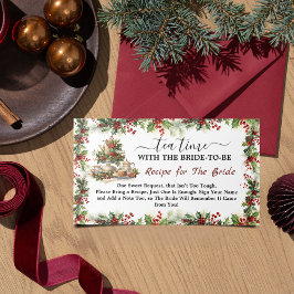Tarjeta De Recepción Hora de té chic para la boda de Navidad Receta
