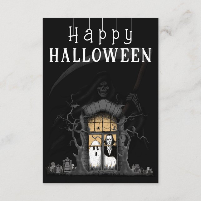 Tarjeta De Recepción Horror del boom de Halloween (Anverso)