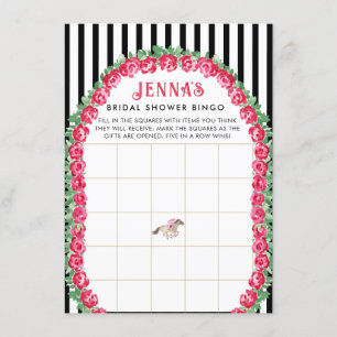 Tarjeta De Recepción Horse Derby Bridal Shower Bingo
