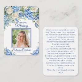 Tarjeta De Recepción Hortensia Memorial Floral Funeral Foto Oración