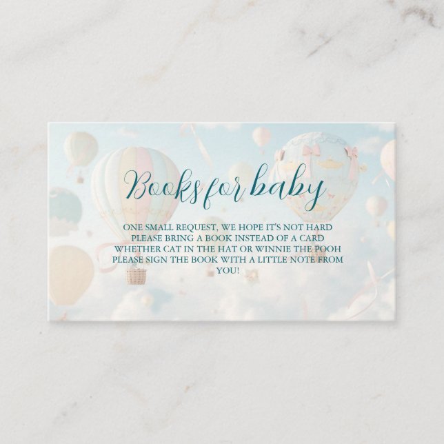 Tarjeta De Recepción Hot air balloon Baby shower (Anverso)