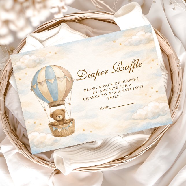 Tarjeta De Recepción Hot Air Balloon Teddy Bear Diapper Raffle (Subido por el creador)