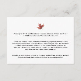 Tarjeta De Recepción Hotel Alojamiento Enclos en Boda de montaña de oto