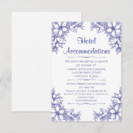 Tarjeta De Recepción Hotel Blue Ornate Boda