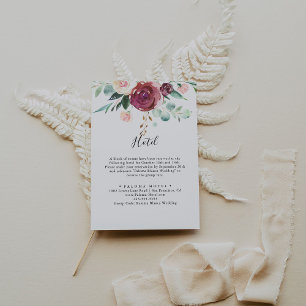 Tarjeta De Recepción Hotel contemporáneo Eucalyptus Floral