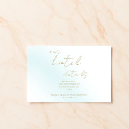 Tarjeta De Recepción Hotel de boda de ola de acuarela azul