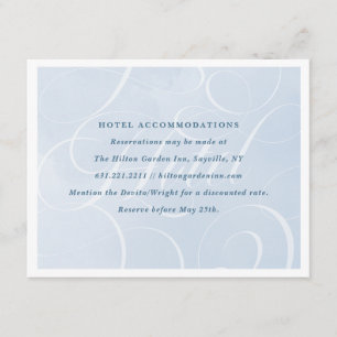 Tarjeta De Recepción Hotel de color acuático Eéret Cloud Blue Sky Scrip
