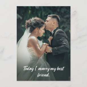 Tarjeta De Recepción Hoy me caso con mi mejor amigo.