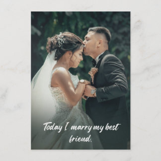 Tarjeta De Recepción Hoy me caso con mi mejor amigo.