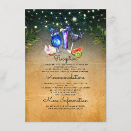 Tarjeta De Recepción Huéspedes informativos del Boda de cócteles de pla