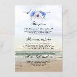 Tarjeta De Recepción Huéspedes informativos sobre el Boda de Beach Scen