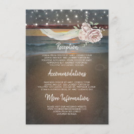 Tarjeta De Recepción Huéspedes informativos sobre el Boda de Beach Suns