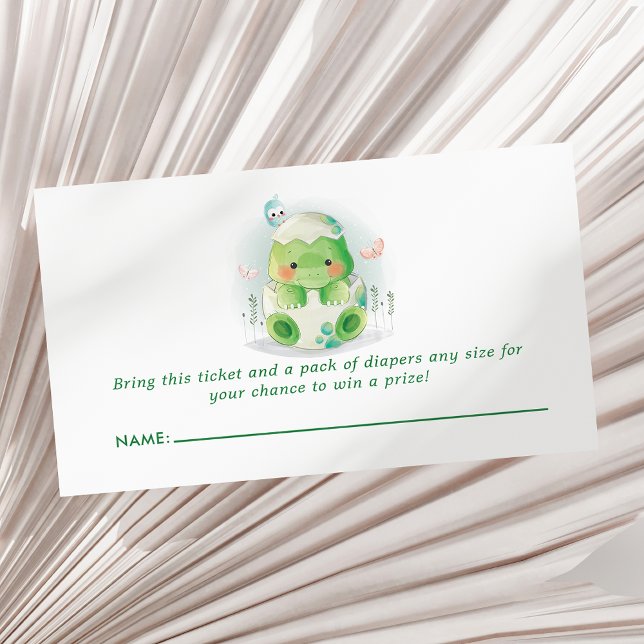 Tarjeta De Recepción Huevo de Dinosaurio Baby Shower Diaper Raffle (Subido por el creador)