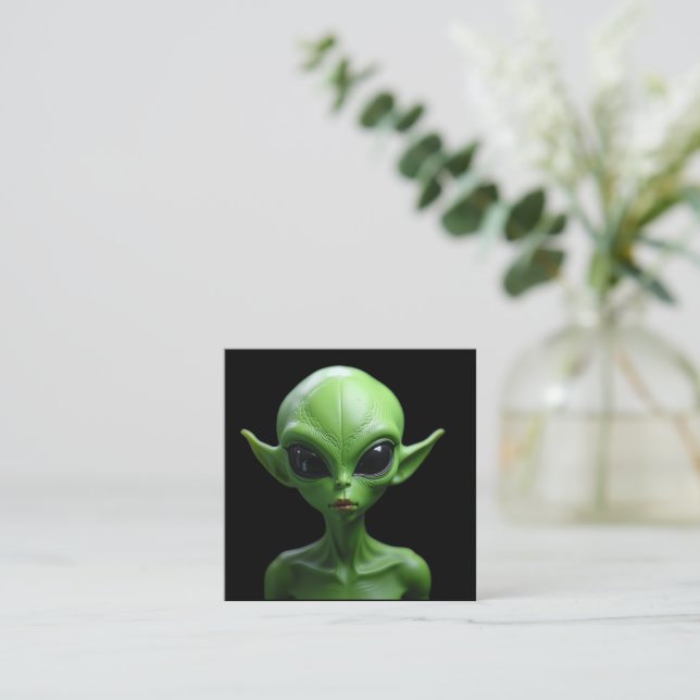 Tarjeta De Recepción Humanioide verde (Anverso de pie)