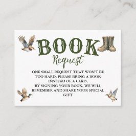 Tarjeta De Recepción Hunting Boy Baby Shower Book Request