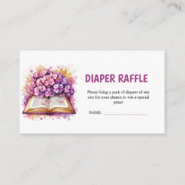 Tarjeta De Recepción Hydrangea Book Tema Diaper Raffle