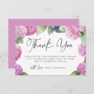 Tarjeta De Recepción Hydrangea es un Baby Shower Chica Gracias