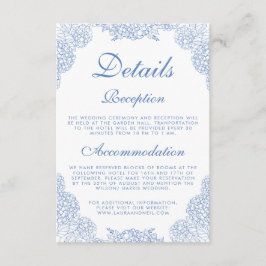 Tarjeta De Recepción Hydrangea moderna detalles florales azul polvorien