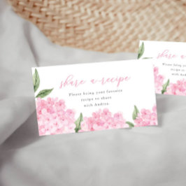 Tarjeta De Recepción Hydrangea rosa Compartir una receta Insertar tarje