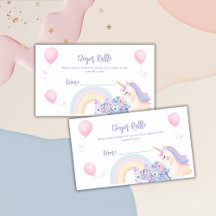 Hydrangea Unicorn Diaper Raffle Baby Shower