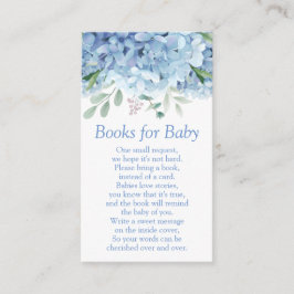 Tarjeta De Recepción Hydrangeas azules Libros de Baby Shower para bebé