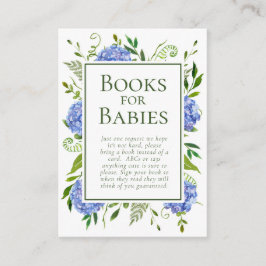 Tarjeta De Recepción Hydrangeas Blue Books Baby Shower Books para bebés