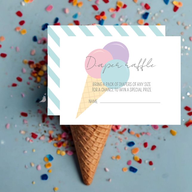 Tarjeta De Recepción Ice Cream Scoop Baby Shower Diaper Raffle (Subido por el creador)