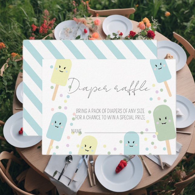 Tarjeta De Recepción Ice Cream Scoop Confetti Baby Shower Diaper Raffle (Subido por el creador)