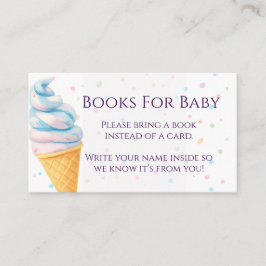 Tarjeta De Recepción Ice Cream Sprinkle Books for Baby Shower Insert