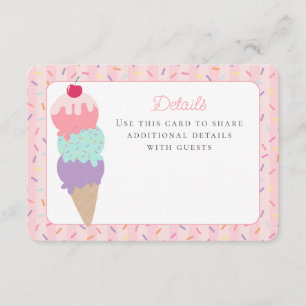 Tarjeta De Recepción Ice Cream Sundae Aquí los detalles de Scoop Insert
