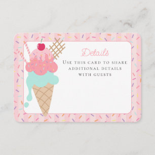 Tarjeta De Recepción Ice Cream Sundae Aquí los detalles de Scoop Insert
