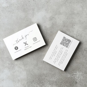 Tarjeta De Recepción Iconos de medios sociales Código QR gracias descue