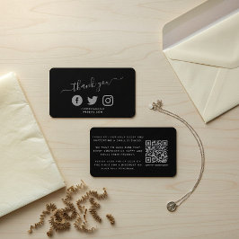 Tarjeta De Recepción Iconos sociales grises código QR gracias al descue