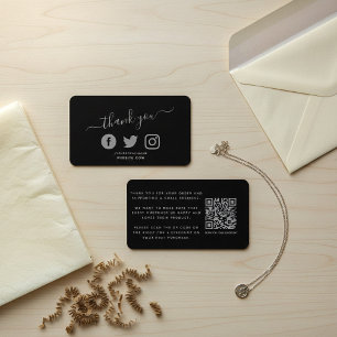 Tarjeta De Recepción Iconos sociales grises código QR gracias al descue