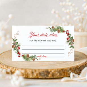 Tarjeta De Recepción idea de cita elegante de vegetación de invierno